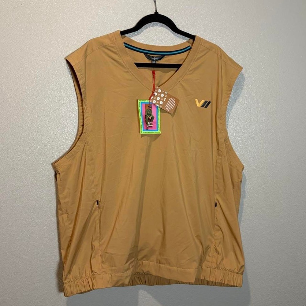 Houston White tan sleeveless windbreaker vest